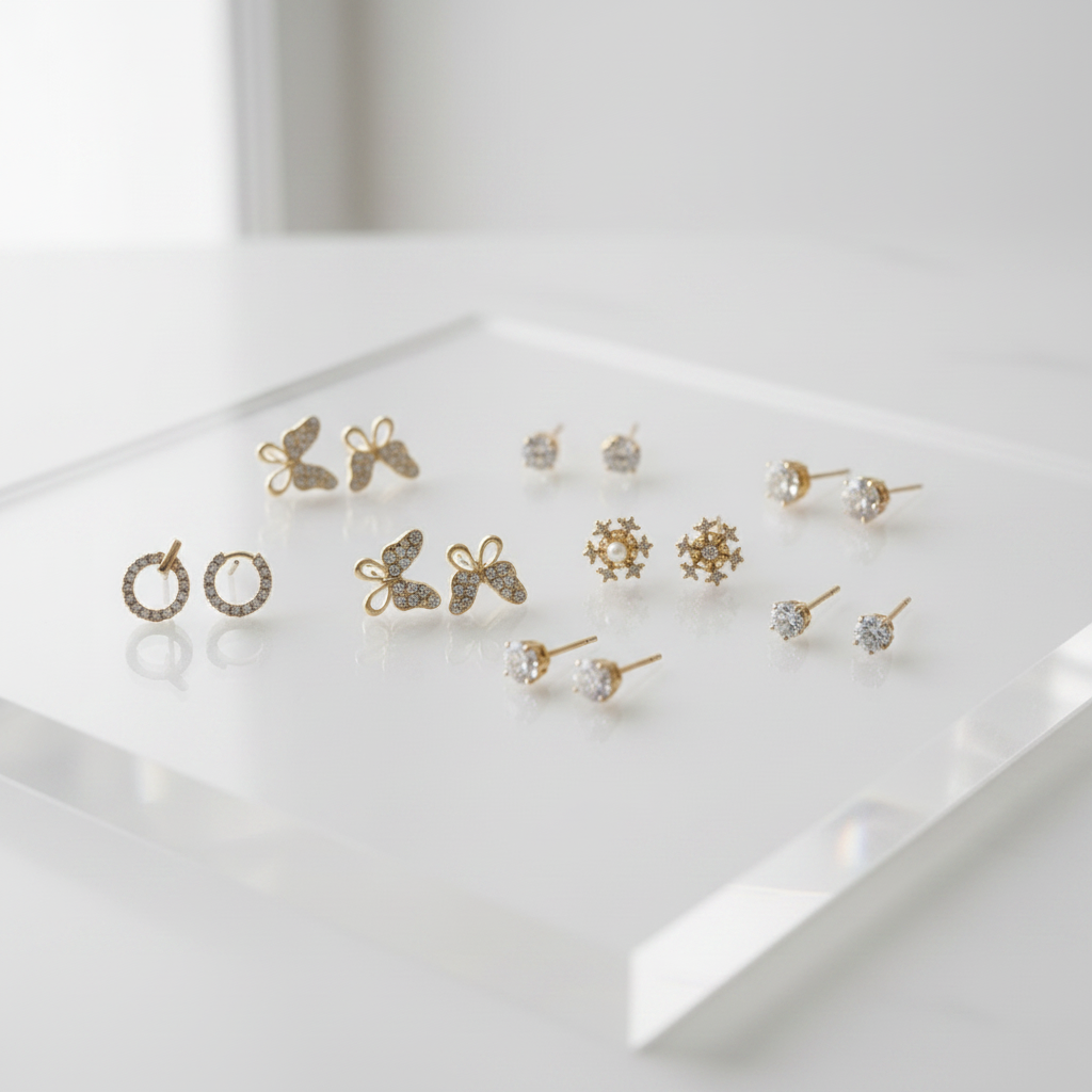 7-Day Gold Fashion Stud Earring Set