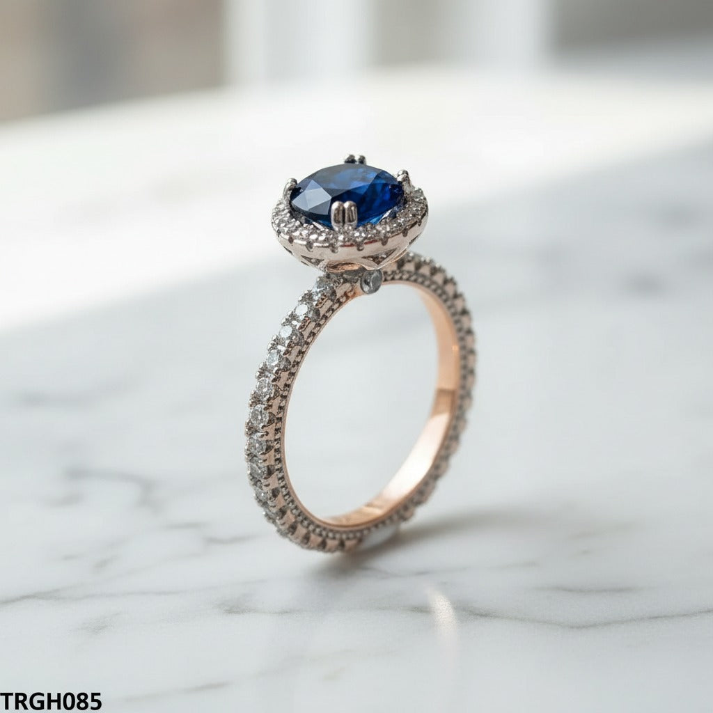 Bloom Ring Sapphire Bloom Ring – Rose Gold CZ Eternity Band