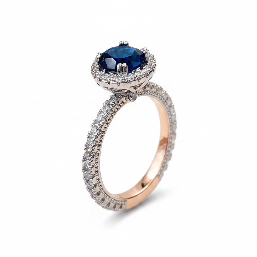 Bloom Ring Sapphire Bloom Ring – Rose Gold CZ Eternity Band