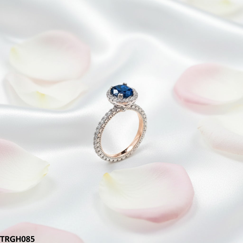 Bloom Ring Sapphire Bloom Ring – Rose Gold CZ Eternity Band