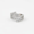 Triple Row CZ Spiral Wrap Ring – Silver Eternity Coil