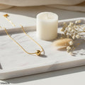 Gold Sphere Slider Necklace – Minimalist Snake Chain