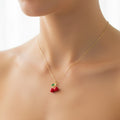 Red Cherry Enamel Charm Necklace – Gold Cable Chain