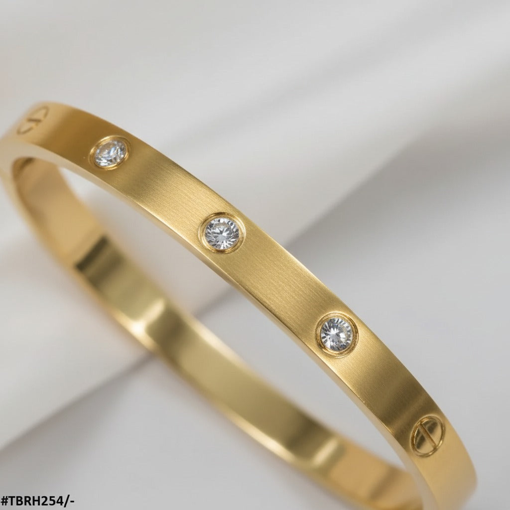 Screw Detail Rigid Cuff Bracelet –  CZ Station Gold Bangle
