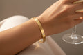 Screw Detail Rigid Cuff Bracelet –  CZ Station Gold Bangle