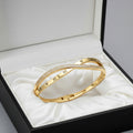 Roman Numeral Crossover Pavé CZ Bangle – Gold & Silver Cuff