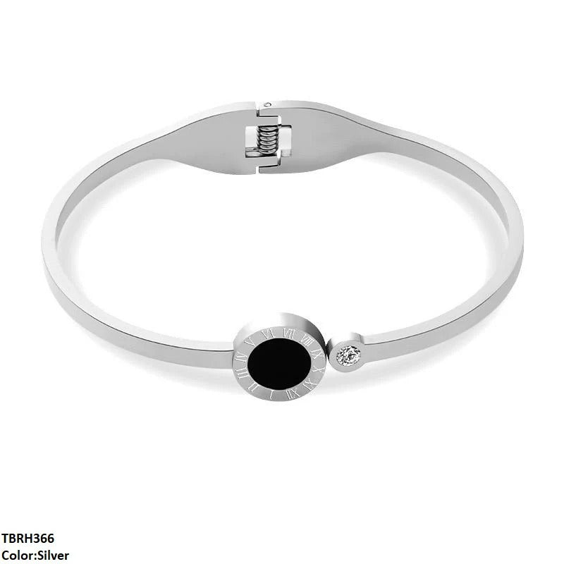 Black Onyx Roman Numeral Disc Bangle – Gold & Silver Cuff