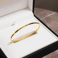 Slim Flat Mirror-Polish Bangle – Minimalist Gold & Silver Cuff