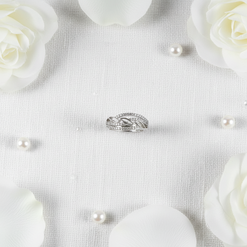 "Silver Eternal Braid Ring"