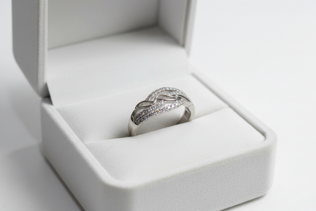 "Silver Eternal Braid Ring"