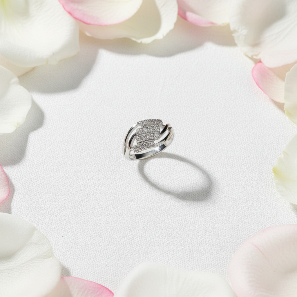 Silver Diagonal  Wrap Ring