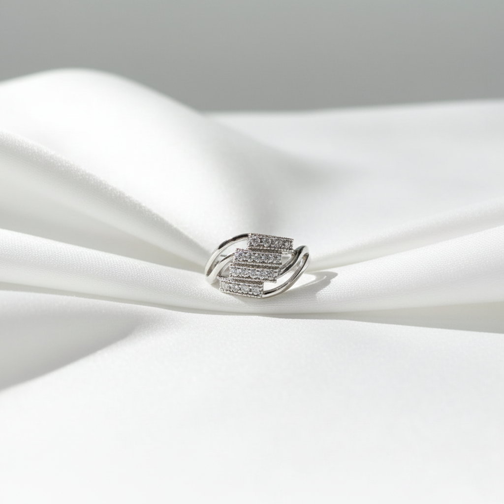 Silver Diagonal  Wrap Ring