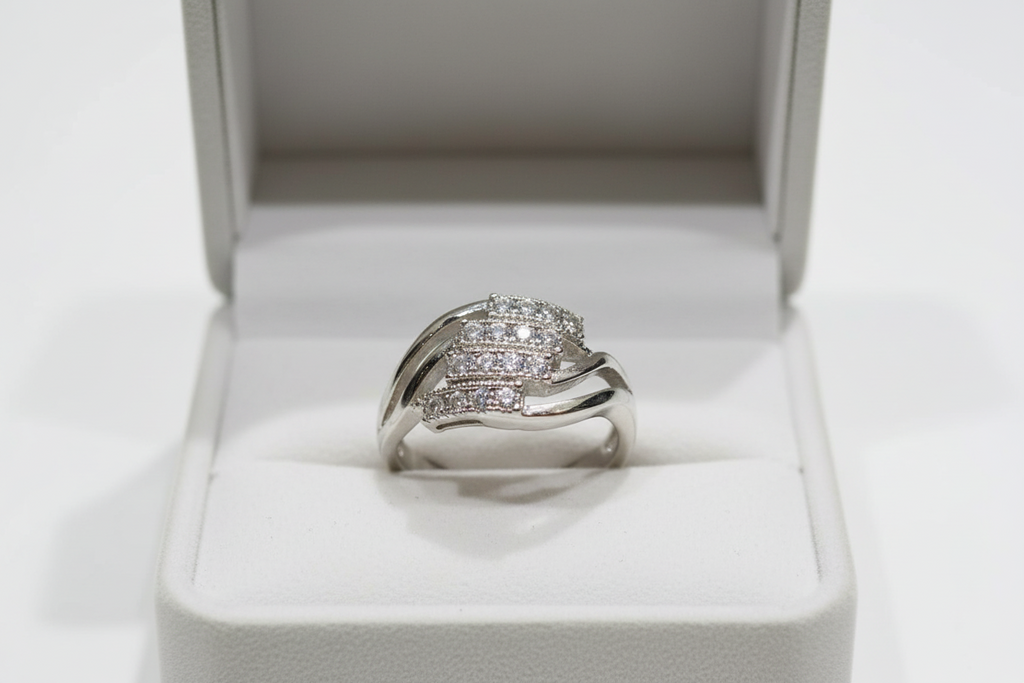 Silver Diagonal  Wrap Ring