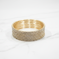 Gold Crystal Rhinestone Bangles — Studio Shot