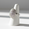 Oval Cluster Silver Ring