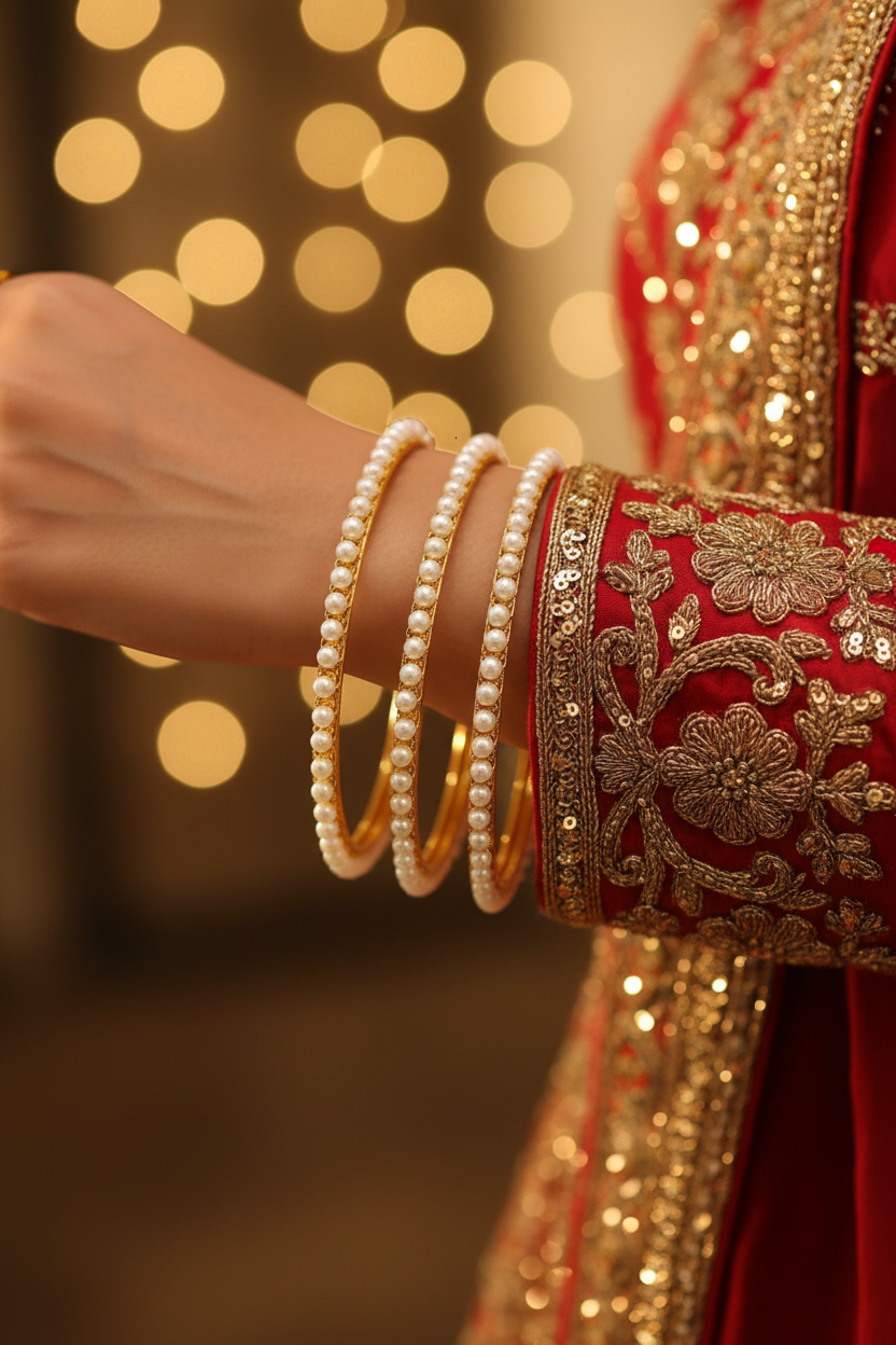 Pearl Bangle Bridal Editorial
