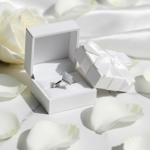 Diamond-Shaped Silver Ring