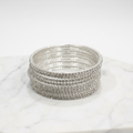 Silver Crystal Rhinestone Bangles — Studio Shot